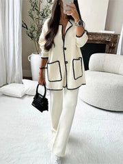 Women's Elegant Patchwork Jacket Boutique Fashion Long Sleeve With Pocket Chic & Classy Jacket Autumn Casual Office High Street Outerwear