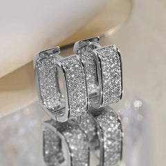 Oval Stud Earrings Women Silver Gold Cubic Zirconia Fine Cut Elegant Fashion Jewelry Gift