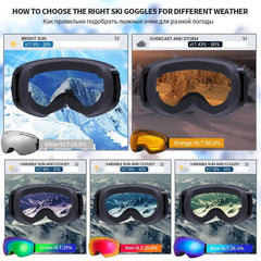 Ski Goggles Unisex UV400 Anti-Fog Double Layer Snowboard Outdoor Winter Sport Snowmobile Eyewear