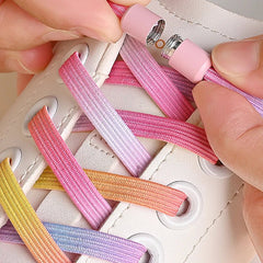 Shoelaces No-Tie 1 Pair Colorful Buckle Pearl Elastic Locked Fashion Kids Adults Sneaker Laces