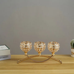 Candle Holder Metal Crystal Candlestick Dining Table Centerpiece Wedding Christmas Home Decoration