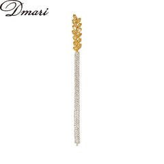 Luxury Brooch Rhinestone Long Thread Tassel Lapel Pins Ear Of Wheat Brooches Jewelry for Clothing