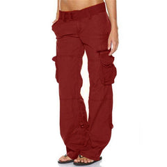 Low Waist Wide Leg Cargo Pants Women Multi Pocket Hip Hop Baggy Casual Streetwear Fashion