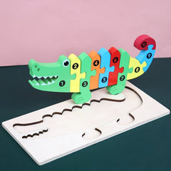 Montessori Wooden Puzzle Kids Ages 2-5 Jigsaw Preschool Learning Educational Toddler Toy Gift