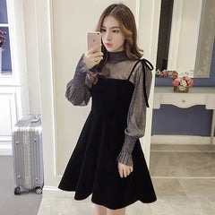 Sundress & Shirt Set Women 2-Piece Elegant Top Casual Chic Spring Summer Fashion Outfit