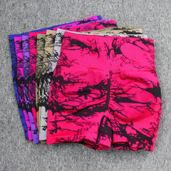 Gym Shorts Women Seamless Tie Dye High Waist Tummy Control Push Up Workout Yoga Fitness Exercise