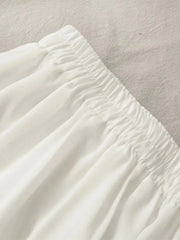 Mini Skirt Women High Waist Slim Pleated A-Line Casual Short Black White Fashion Everyday Skirt