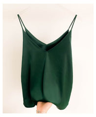 Slim Camisole Tank Top Women V-Neck Sleeveless Crop 4 Colors Casual Everyday Fashion Top