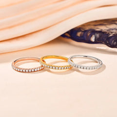 Moissanite Ring Women 925 Sterling Silver Gold Plated Round Excellent Cut Girls Jewelry Gift