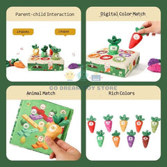 Montessori Toy Baby Happy Farm Carrot Pulling Motor Skills Color Learning Educational Sensory Preschool Gift