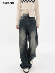 High Waist Wide Leg Jeans Women Premium Loose Denim Casual Comfortable Fashion Trousers
