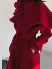 Long Wool Coat red color