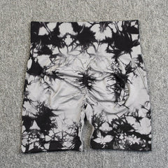 High Waist Tie Dye Yoga Shorts Women Seamless Push Up Fitness Workout Running Cycling Fashion