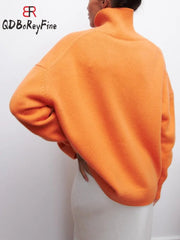 Sweater Women Turtleneck Oversized Long Sleeve Pullover Casual Loose Fit Knitted Cozy Fashion Top
