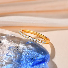 Moissanite Ring Women 925 Sterling Silver Gold Plated Round Excellent Cut Girls Jewelry Gift