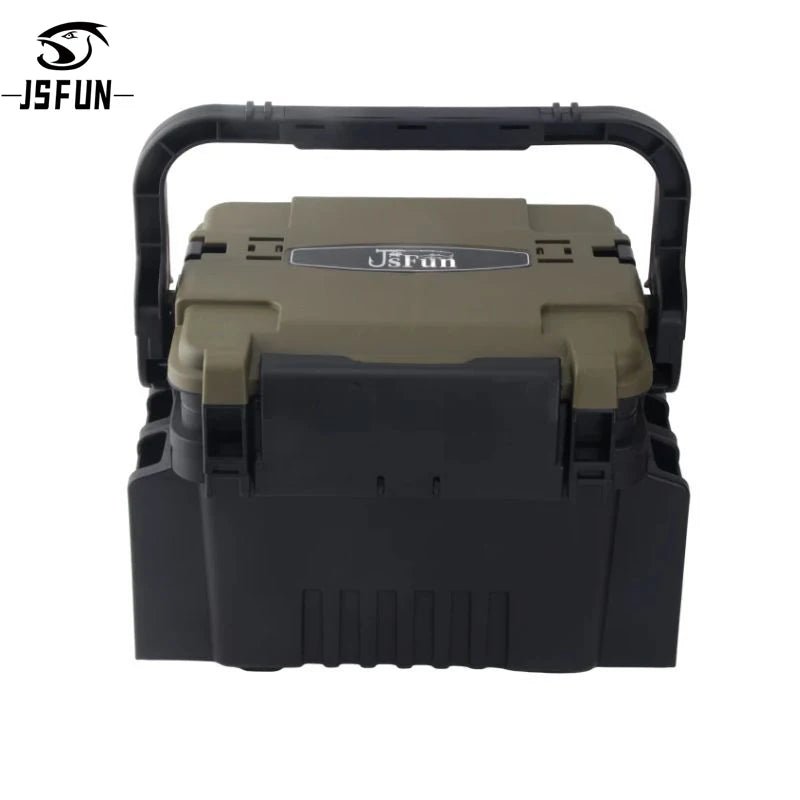 Tackle box with JSFUN branding on a white background