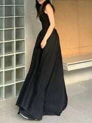 Maxi Dress Women Elegant Long Black Spaghetti Strap Vintage Slim Party Cocktail Fashion Dress