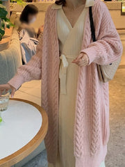 Long Knitted Cardigan Women Oversized Cozy Warm Long Sleeve Casual Elegant Winter Fashion