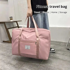 Travel Bag Large Capacity Zipper Portable Sports Gym Handbag Pink Blue Grey Multi-Size Versatile