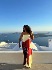 Strapless Printed Maxi Dress