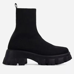 Platform Boots Women Lightweight Sporty Chunky Heel Casual Street Style Fashion Shoes