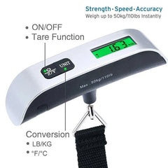 Digital Hanging Scale – Portable 50kg / 110lb Electronic Luggage and Travel Weight Tool
