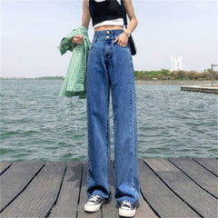 High Waist Baggy Wide Leg Jeans Women Vintage Streetwear Casual Denim Fashion Trousers