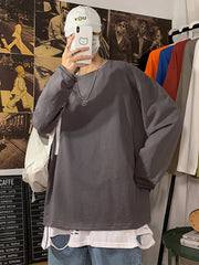 T-Shirt Women Long Sleeve Oversized O-Neck Casual Everyday Comfortable Fashion Tee Top