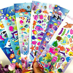 3D Bubble Stickers - marine theme