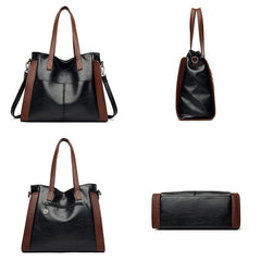 Large Capacity Shoulder Bag Women PU Leather Crossbody Tote Casual Everyday Handbag Purse