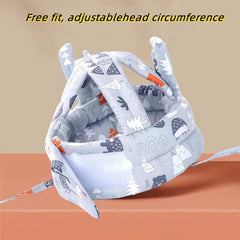 Baby head support with animal pattern on a beige background