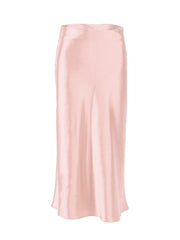 High Waist Satin Silk Midi Skirt Women Purple Elegant Long Office Casual Chic Fashion