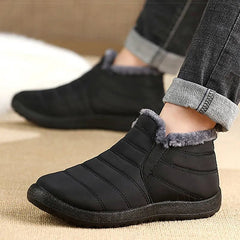 Winter Sneakers Women Short Ankle Fur-Lined Casual Slip-On Warm Comfortable Cold Weather Shoes