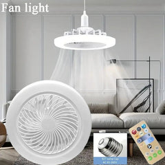 Ceiling Fan Light LED 2-in-1 Three-Speed Remote Wall Control Bedroom Home Lamp Bead Fixture