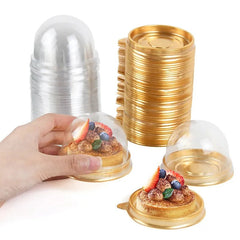 Cupcake Container 10-20 Piece Mini Transparent Round Square Cake Box Pastry Baking Packaging Party Gift