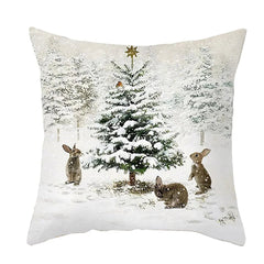 Christmas Pillow Covers Elk Tree Merry Xmas Home Decor Sofa Cushion Decorative Throw Holiday Set