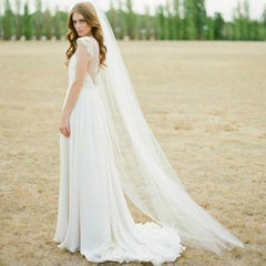 Wedding Veil Long Tulle One Layer With Comb Bridal Bride Hair Accessory Elegant Wedding Dress