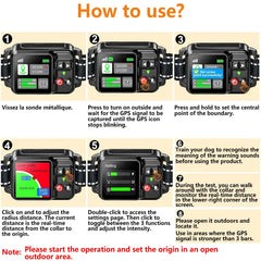 Instructions on how to use a dog training collar with GPS tracking.