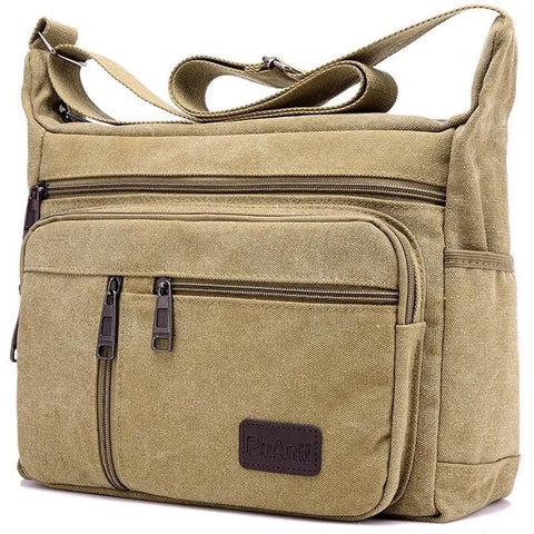 Canvas Shoulder Bag Men Casual Tote Travel Crossbody Messenger Durable Everyday Handbag