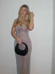 Sequin Maxi Dress Sheath Evening Gown Long Bodycon Sparkly Night Out Party Cocktail Women Elegant