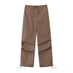 Parachute Pants Women Vintage Chic Drawstring Casual Streetwear Fashion Trousers