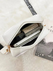 Crossbody Bag Women Embroidered Waves Square Shoulder Strap 3 Colors Casual Everyday Handbag
