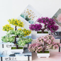 Artificial Bonsai Tree Small Potted Fake Plant Simulation Pine Home Decoration Office Decor Gift