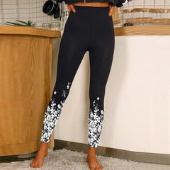 High Waist Floral Print Leggings Women Skinny Stretchy Pencil Sports Casual Fashion Pants