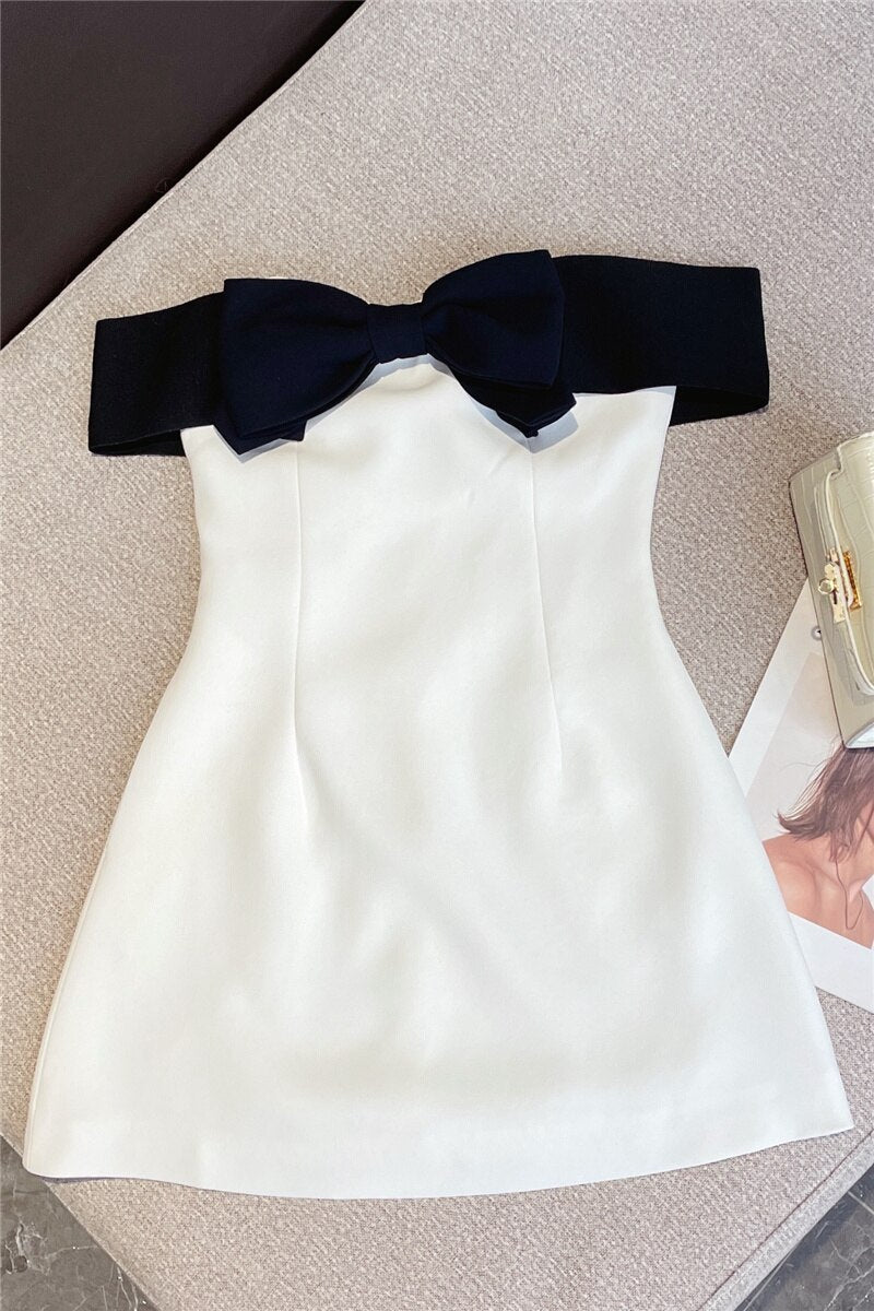 Black Sleeveless Front Bow Dress main image 0