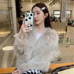 Faux Fur Bolero Shrug Women Luxury Collarless Short Shaggy Arctic Fox Elegant Bridal Wedding Fashion