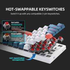 Mechanical Keyboard Mini 60% 61 Keys Hot-Swappable RGB Backlit Wired Gaming Keyboard Great Gift