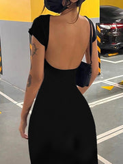 Backless Maxi black dress