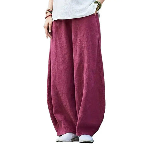 Harem Pants Women Plus Size Casual Oversized Baggy Elastic Waist Retro Loose Trousers Fashion