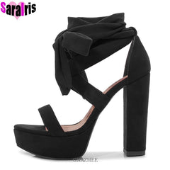Platform Gladiator Sandals Women Chunky Block High Heel Open Toe Dressy Pumps Fashion Shoes